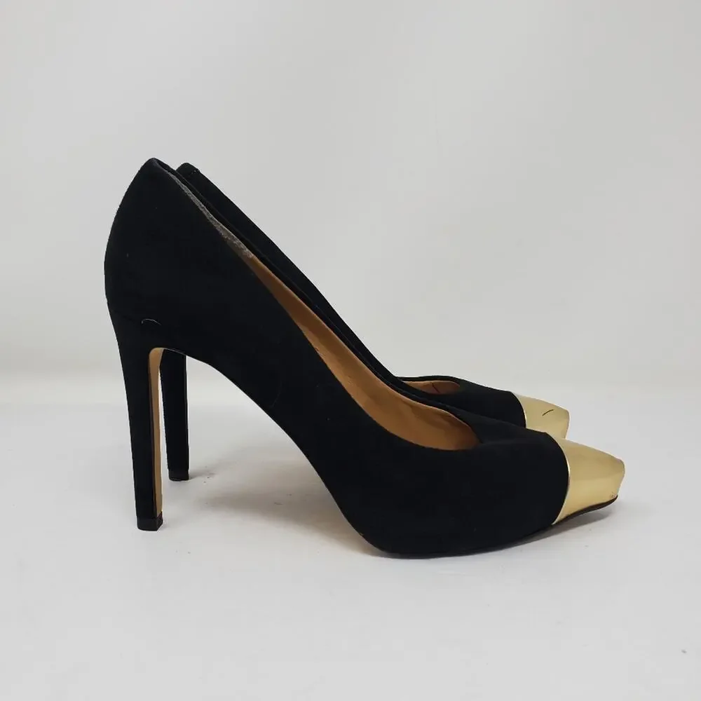 Banana Republic Black suede gold toe 5